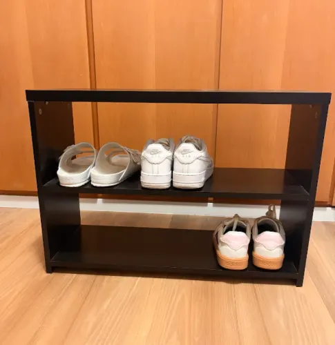 Sapateira e banco preta MDF até 9 pares