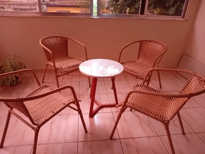 Cadeiras de junco para varanda