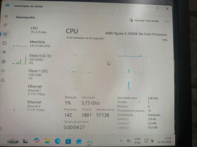 Kit Ryzen5 2600x + B350 + 8Gb ram