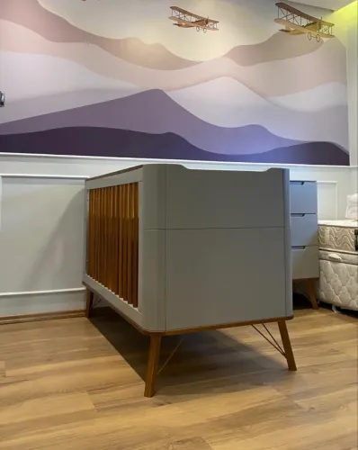 Berço Flow 3 em 1 Matic - Cinza com Eco Wood - R$ 900