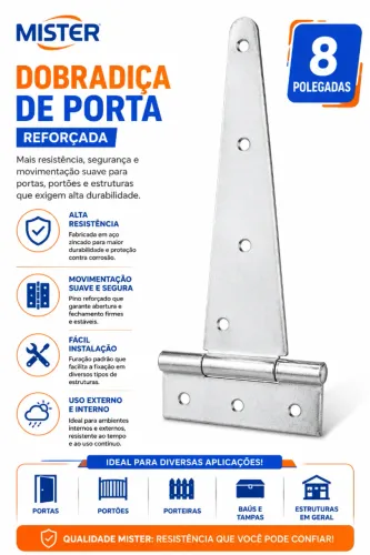 DOBRADICA PORTAO GALV 8" MISTER