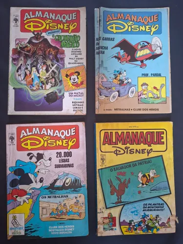 Lote com 4 Revistas HQs Almanaque Disney Editora Abril Edicoes 175 190 192 e 220