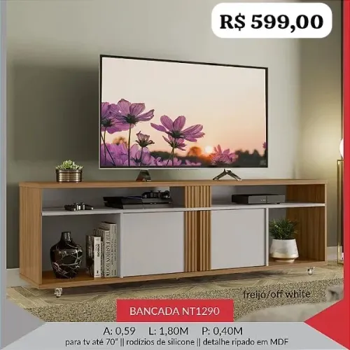 Rack Bancada com Rodinhas - Promoção