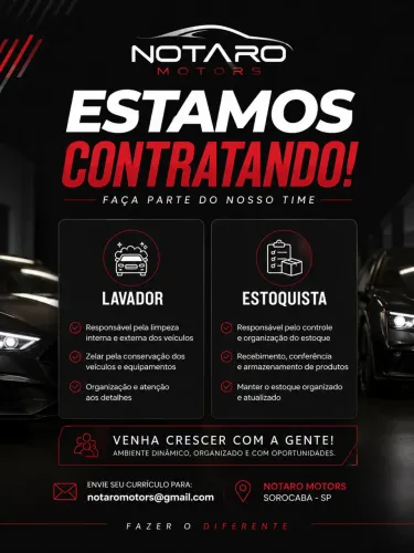 Vagas para lavador e estoquista