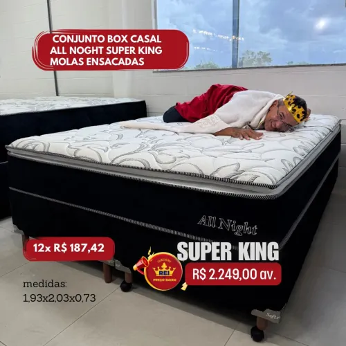 PROMOÇÃO URGENTE - Cama Box Casal Tamanho SUPER KING com MOLAS ENSACADAS Aal Night