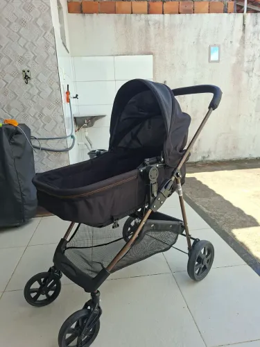 Carrinho De Bebê Passeio Berço Moisés Napoli Preto Galzerano