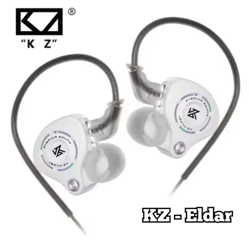 KZ ELDAR "Branco" - Fone de Ouvido/Retorno, Cabo Removível, Conexão P2, Sem Microfone