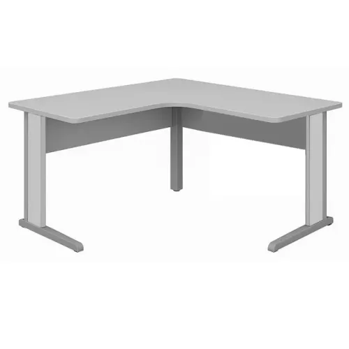 Mesa Escritório Em Canto Formato L Estrutura Reforçada Cinza 43008