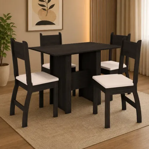 Mesa de jantar com 4 cadeiras EM ESTOQUE