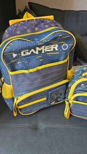 Kit Mochila de rodinha Infantil Gamer + Lancheira Clio Style