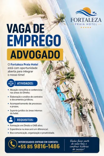 VAGA DE ADVOGADO PARA O FORTALEZA PRAIA HOTEL