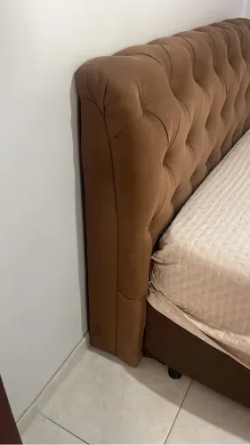 Cabeceira de suede de casal 