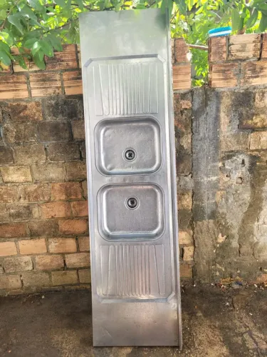 Pia de Inox Cuba Dupla (Grande) - Ótimo Estado