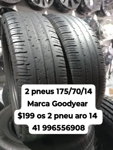 Pneus 175/70/14 marca Goodyear $199 os 2 pneu aro 14 usados roda muito ainda não é remold 