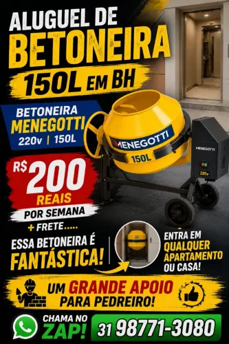 Alugo Betoneira BH 150L 220V 