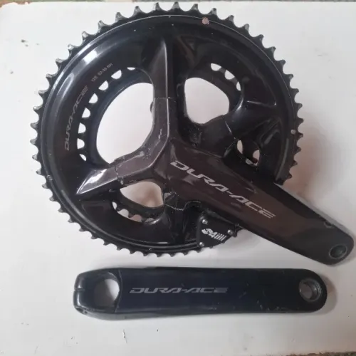 Pedivela Shimano Dura-Ace R9200 172.5mm 52/36 c/ 4iiii dupla sem funcionar