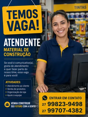 Atendente material construção 