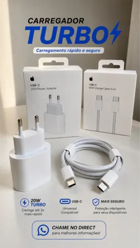 Carregador de iPhone turbo tipo c