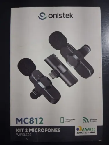 MICROFONE DE LAPELA DUPLO SEM FIO ONISTEK MC812 - PARA IPHONE LIGHTNING