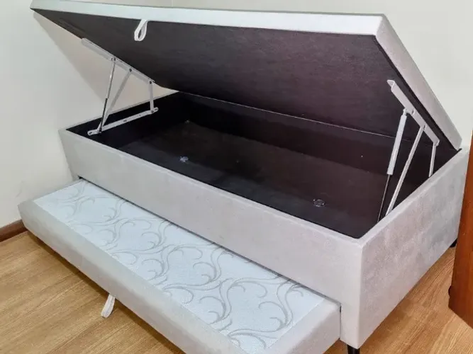 Cama Box Baú com Auxiliar 3 em 1 Solteiro 88cm