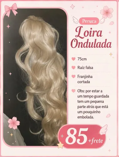 Cosplay Peruca Loira Ondulada