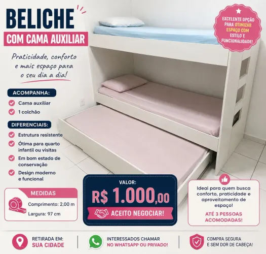 BILECHE COM CAMA AUXILIAR
