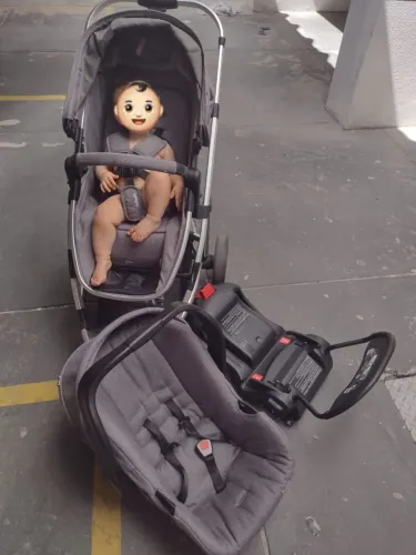 Kit de carrinho de bebê, bebê conforto e base isofix