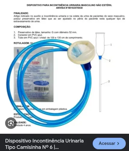 Coletor de xixi mangueira com camisinha para idoso acamado 