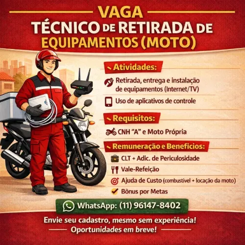 Instalador técnico Motoboy - cep 013