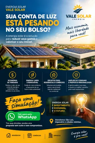 Energia Solar Residencial e Comercial - Reduza sua Conta de Luz