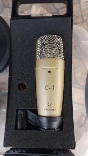 Microfone c1 condensado+ pop filter e suporte