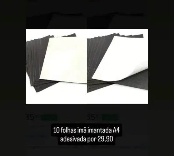 Folha de imã imantada A4 kit com 10 umidades
