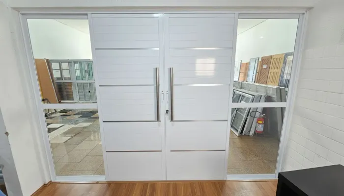 PORTA DE CORRER DE ALUMÍNIO 3 METROS - PORTA SACADA LAMBRIL LUXO BRANCA 3M