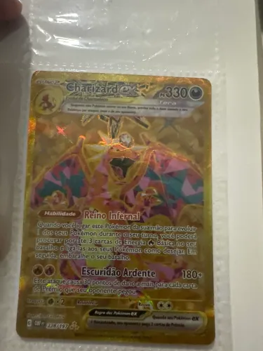 Carta Pokémon charizard ex dourado