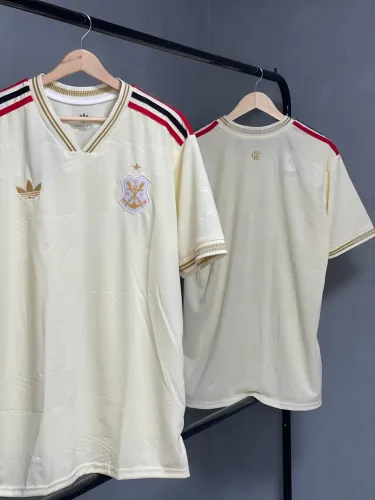 Camisa Flamengo 3 2025/2026 Bege Pronta Entrega Estoque Limitado