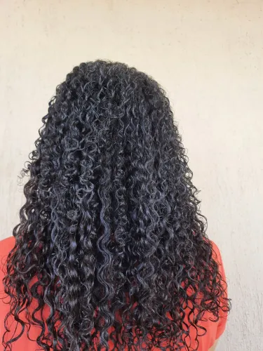 Aplique cabelo cacheado humano