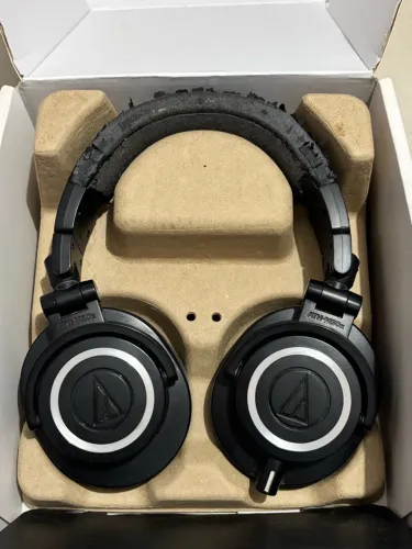 Título: Audio-Technica ATH-M50x Original | 3 Cabos + Caixa e Acessórios