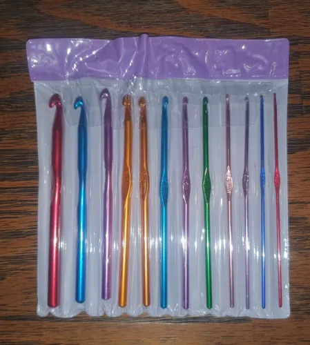 Conjunto, kit agulhas croche, 12 agulhas de 2 a 8mm