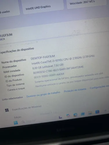 Notebook Samsung i3 10