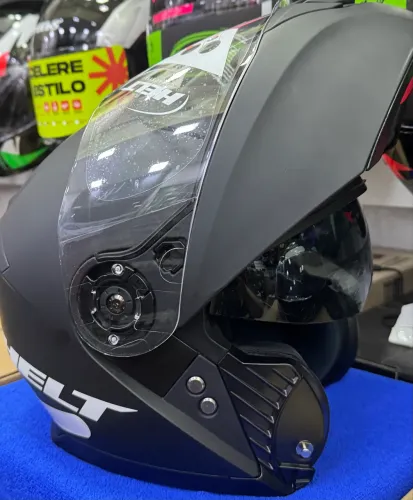 Capacete Helt Escamoteável (Robocop) com Óculos Interno - Tam XL/62