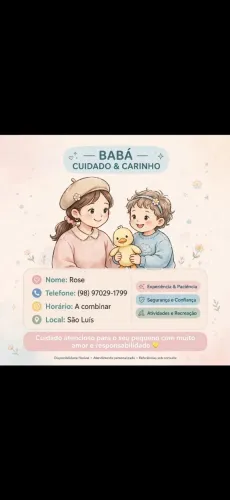 Babá/ disponível para morar também