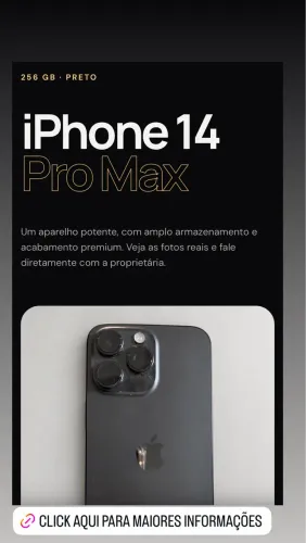 ? iPhone 14 Pro Max 256 GB à venda Cor preta. ? R$ 4.249,00 à vista