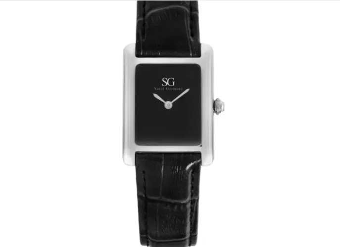? Relógio Unissex Saint Germain Square Croco Murray Black Hill (Com Caixa)