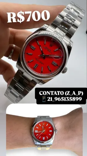 Relógio ROLEX AUTOMÁTICO _ OYSTER PERPETUAL MOSTRADOR VERMELHO 