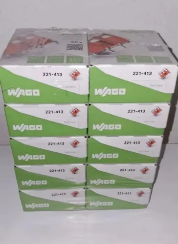 50un Conector Emenda Wago 221-413 3 Vias Até 4mm2 32a/450v