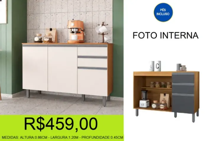 balcão - 1.20M - com pés - compre e retire hoje mesmo