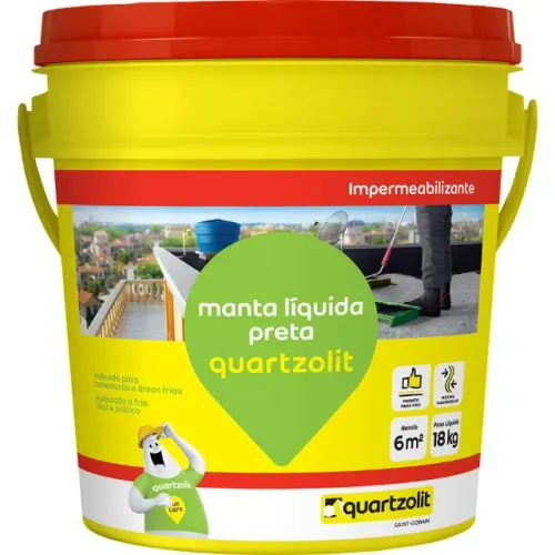Manta líquida preta, impermeabilizante, 30945.02.34.056, QUARTZOLIT 18kg