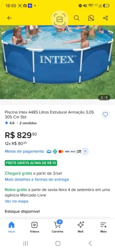Piscina 4485L estrutural armação intex