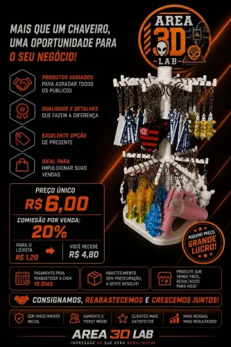? Chaveiros Personalizados em Impressão 3D - Diversos Modelos