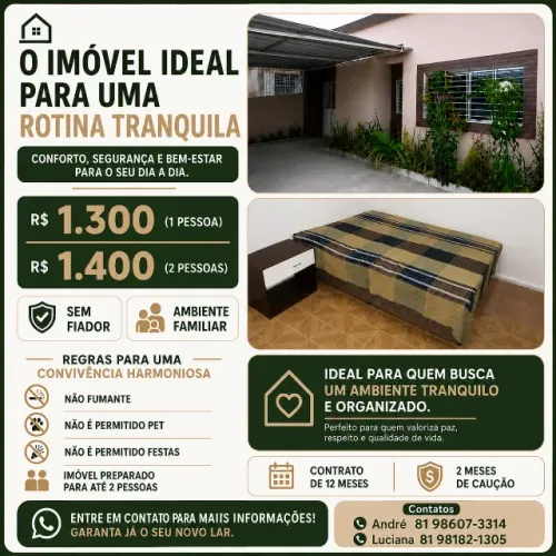 Excelente oferta: Kitnet mobiliado em Campo Grande - Recife 